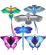 6 Pack Large Kite For Kids Age 4-8-12 Butterfly Kite Dragonfly Owl Parro... - £60.10 GBP