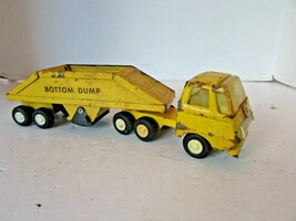 VTG 1980&#39;S TONKA CAB &amp; BOTTOM DUMP CONSTRUCTION VEHICLES 9.25&quot;L YELLOW H8 - $9.67