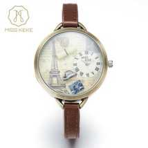 Watch Women MISS KEKE 3D World Gold with Brown Band $50 - £26.85 GBP