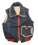 Toddler Vintage Blue Denim Sherpa Lined Zip Vest Health-tex 3T-4T - $67.55 CAD