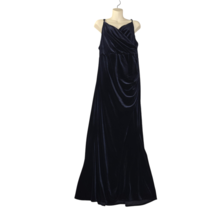 Faeriesty Womens 2X Blue Velvet Maxi Dress Formal Prom Stretch Spaghetti... - $26.29