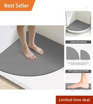 Non-Slip Grey Shower Mat, 31.5" Triangle Shape - Perfect for Walk-In Sho... - $57.37