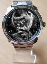 Gorilla Face Black Portrait  Unique Wrist Watch Sporty - $35.00