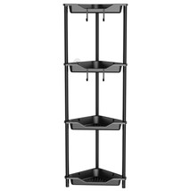 Rustproof 4 Tier Floor Standing Corner Shower Caddy Organizer, Plastic M... - £33.91 GBP