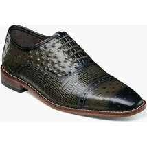 25527 Stacy Adams Leather Shoes Rodano Ostrich Lizard Print All Colors image 5