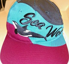 Vintage Sea World Shamu Whale Hat Tri Tone Youth Baseball Cap Snapback Seaworld - £25.05 GBP