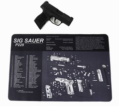 Gun Cleaning Mat for Sig Sauer P229 Breakdown Schematics Parts Diagram - £12.57 GBP