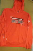 EUC HARLEY QUINN MISTRESS OF MAYHEM HEARTS SOFT WARM RED HOODIE WOMENS M... - $37.23