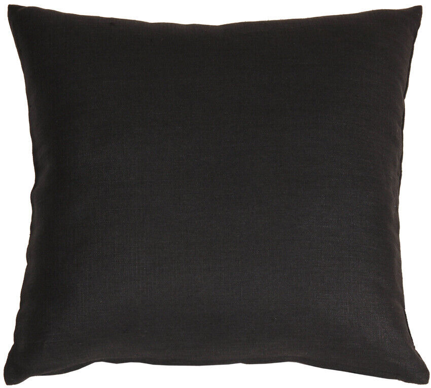 Tuscany Linen Black Throw Pillow 17x17, Complete with Pillow Insert - £29.33 GBP