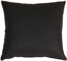 Tuscany Linen Black Throw Pillow 17x17, Complete with Pillow Insert - £28.86 GBP