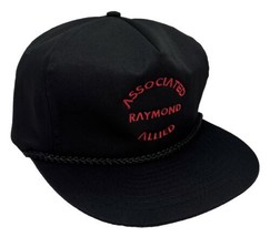 Vintage Associated Raymond Allied Hat Cap Strap Back Black Rope Nissun One Size - £15.95 GBP