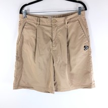 Urban Revivo Mens Shorts Pleated Cotton Blend Beige 31 - $19.24