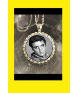 Elvis Presley pretty rhinestones 925 silver necklace beautiful gift - $31.73 CAD