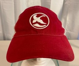 Gander Mountain Duck Logo Red Embroidered Adjustable Baseball Ball Cap Hat - £10.11 GBP