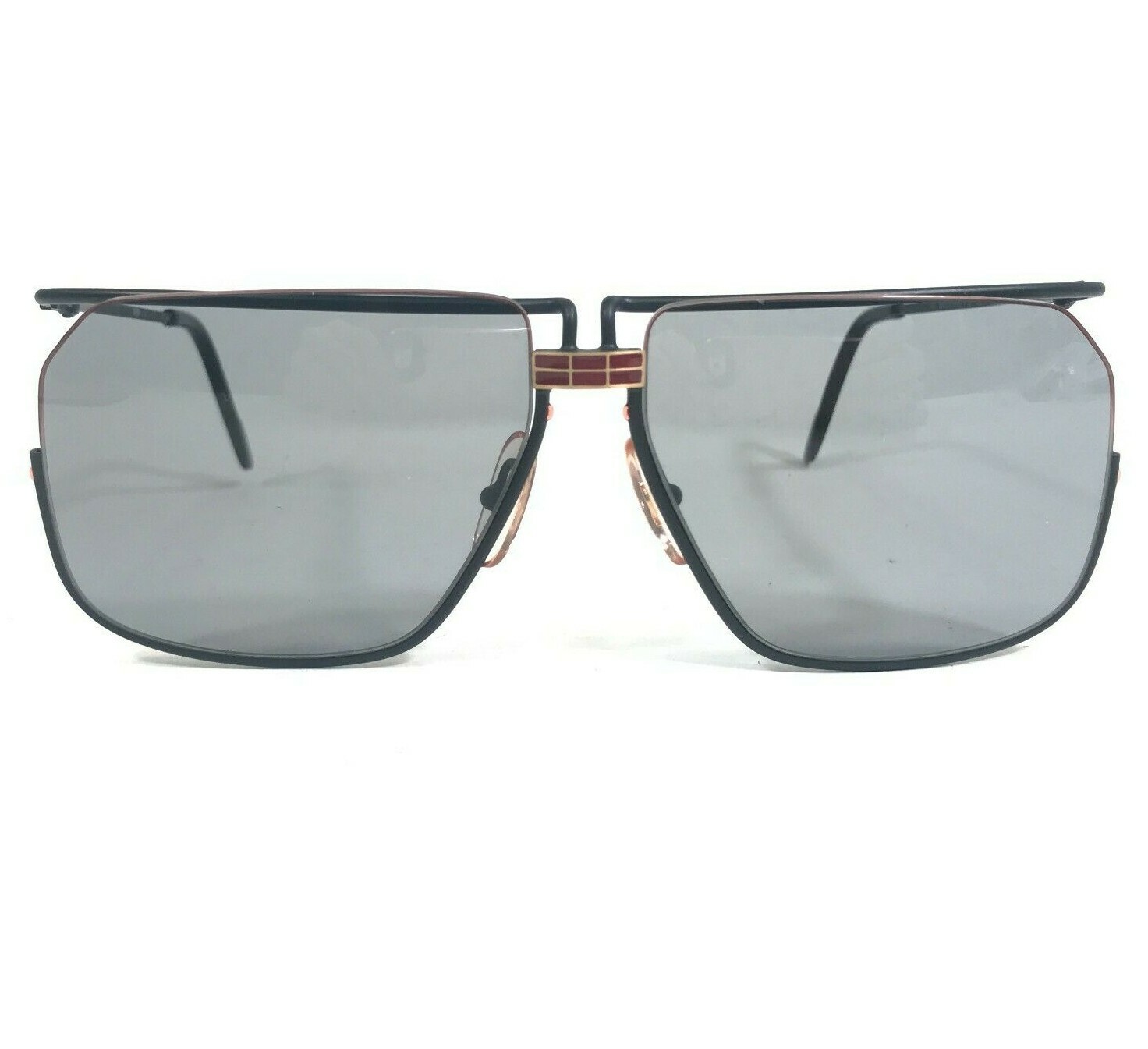 Vintage Ferrari Sunglasses F18 586 Black Square Frames with Gray Lenses - $98.99