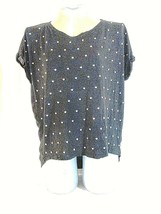 Forever 21 womens  Large  CAP SLEEVE BLACK SILVER BEADS TOP BLOUSE (D)pm - £3.79 GBP