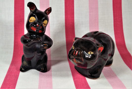 Charming Mid Century 2pc Redware Bunny &amp; Piggy Bank Figural Animals Japan - £9.41 GBP