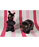 Charming Mid Century 2pc Redware Bunny &amp; Piggy Bank Figural Animals Japan - £9.43 GBP