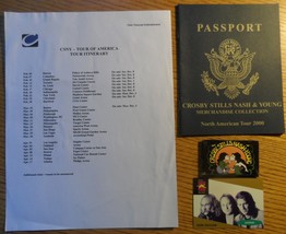 CSNY Crosby Stills Nash Young Passport + Card +  Intinerary + Paper Cove... - $376.35 MXN