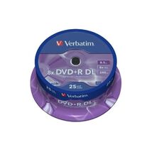 Verbatim 43757 DVD+R 8x DL Matt Silver 25 pack  - $100.00