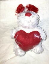 GIFT CARD HOLDER  Plush White Doggie RED HEART present the gift card in ... - $17.88