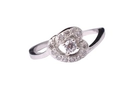 925 Sterling Silver Cubic Zirconia Sz 2-14 Heart Wedding Ring Women Gift RS-1347 - £30.95 GBP
