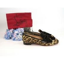 Christian Louboutin The Sofa Donna Leopard Smoking Flats Sz 37 NIB - £628.74 GBP