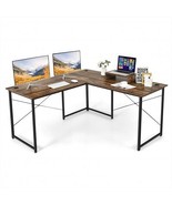 95 Inch 2-Person L-Shaped Long Reversible Computer Desk with Monitor Sta... - $3,924.91 MXN
