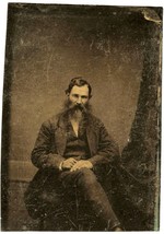 Tintype of Man in Suit Sitting with Interesting Beard - 1875 - 1899 - £6.91 GBP