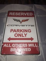 Corvette Parking Only  Embossed Metal Sign 8x12 - $13.86