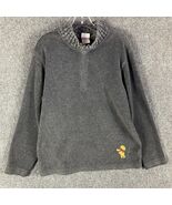 Disney Winnie The Pooh 1/4 Zip Fleece Large Adults Unisex Pullover Gray L - $27.90 CAD