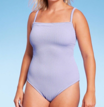 Kona Sol Women&#39;s Textured Pucker Square Neck High Coverage One Piece Swimsuit XL - £14.27 GBP