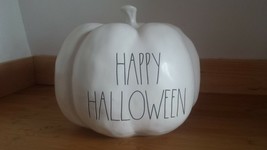 Rae Dunn Artisan Collection Happy Halloween Large White Pumpkin 2020 - £38.60 GBP