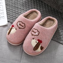 Fashion Winter Warm  Slippers Cartoon Dog Indoor Shoes Men Couples Soft Plush Pu - £20.90 GBP