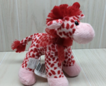 Walmart small plush red white giraffe Valentine&#39;s Day stuffed animal she... - $19.79