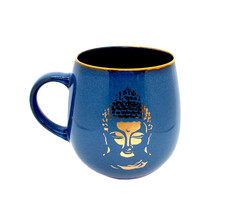Gold Buddha 74374 Ceramic Coffee Mug Tea Cup 18 oz Blue Sky - £17.91 GBP