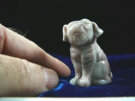 (Y-DOG-SH-708) Pink Marble SHAR PEI Pug sharpei dog dogs FIGURINE carvin... - $19.74