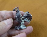 Y-CHI-RO-38) ROOSTER chicken carving SOAPSTONE gem stone figurine game c... - $8.59