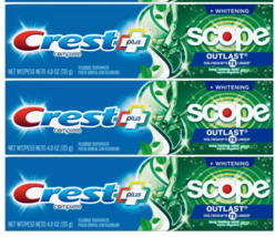 Lot of 3 Crest Plus Complete Scope Outlast Whitening Toothpaste 4.0 oz each - £12.72 GBP