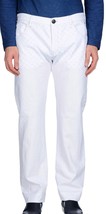 Armani Jeans Bianco White Linen Men&#39;s Casual  Pants Trouser Size US 38 UE 54 - £109.97 GBP