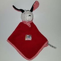 Sigikid Germany Red White Puppy Dog Lovey Baby Security Blanket WEAR AS IS - $21.00