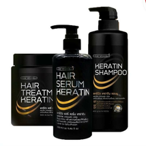 Set3Pc Carebeau Keratin Shampoo+ Hair Treatment+ Serum Repair Nourish Dr... - £60.18 GBP