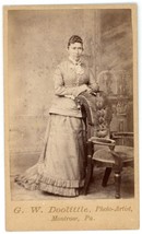 CIRCA 1880&#39;S CDV Beautiful Woman Stunning Victorian Dress Doolittle Montrose PA - £8.12 GBP