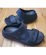 Crocs Unisex Classic Crush Sandal Slides Black US Men&#39;s 7 Women&#39;s 9 New - $54.86 CAD
