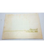 Garrard Model 82 Turntable owners manual instruction book Original - £14.19 GBP