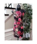 Alyx Dress Women 6 Black Floral Tropical Sleeveless Sheath Fitted Stretchy - $37.65 CAD