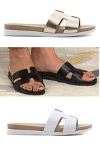 STEVEN by Steve Madden Natural Comfort Dana Leather Slide Sandal, HSN $99 - £39.32 GBP