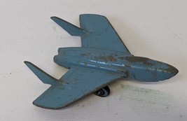 Vintage MIDGETOY Diecast Blue 3-1/2&quot; Long Navy Jet Plane Airplane Toy, Fun! - $18.00