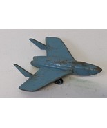 Vintage MIDGETOY Diecast Blue 3-1/2&quot; Long Navy Jet Plane Airplane Toy, Fun! - $18.00