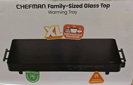 Chefman XL 21&quot; x 16&quot; Family-Sized Glass Top Warming Tray RJ22-TC-V3-BLK - NEW! - £31.88 GBP